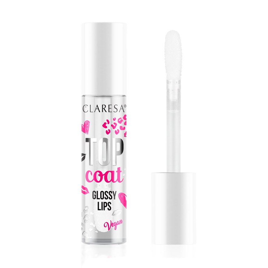 Блиск для губ Claresa Top Coat Glossy Lips, Прозорий, 4.75 мл